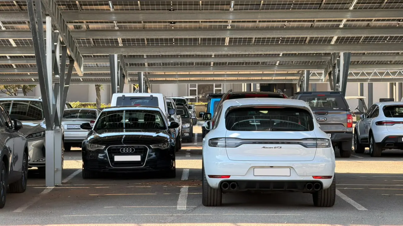 Completed solar carport parking at Centurion Golf Club