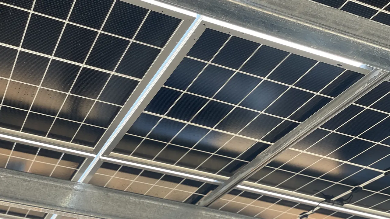 Smart Steel solar carport side view